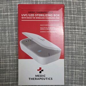 NIB Medic Therapeutics UVC/LED Sterilizing Box Built-In Wireless Charge Pad -RED